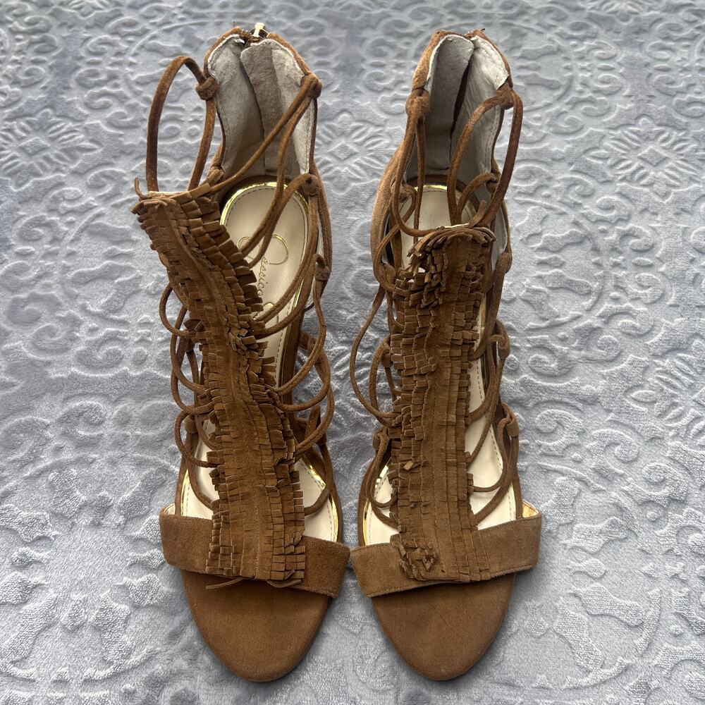 Jessica Simpson Beccy Brown Suede Wedge 8.5